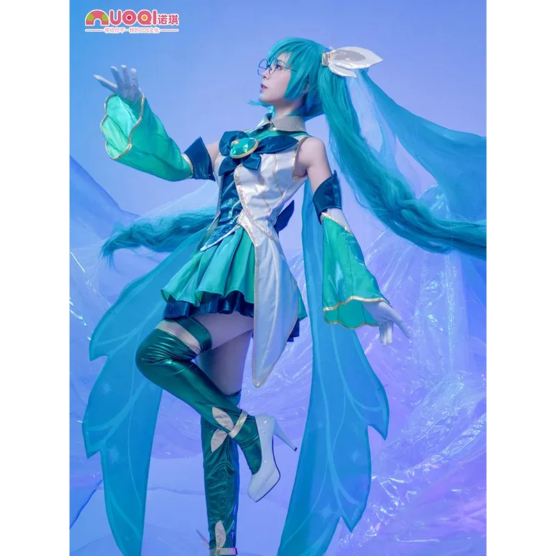 LOL Star Guardian Sona Cosplay Costume Game LOL Sona Costume Halloween Outfit Full Set LOL Character Green Cos Costume