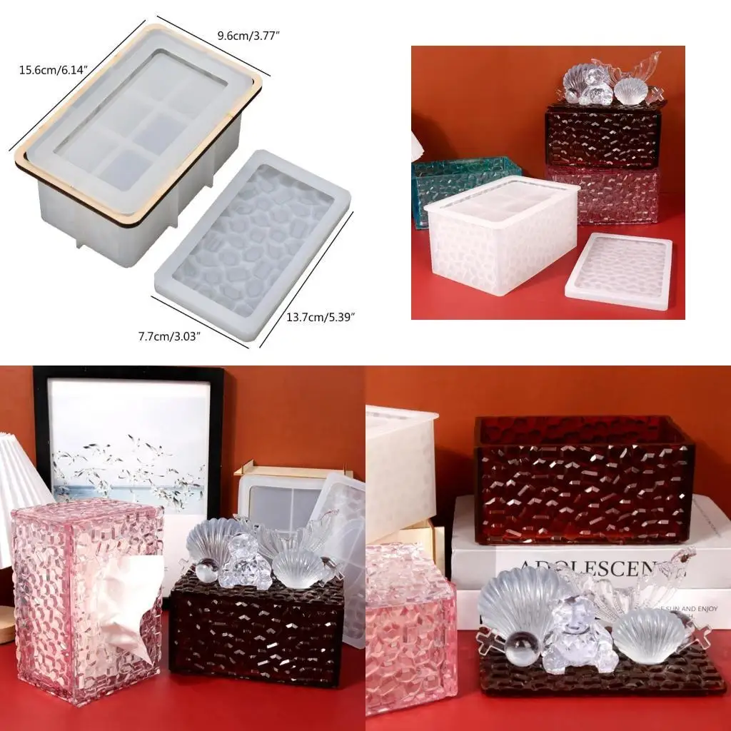 

J78f коробчатая смола Силиконовая формы кристаллические формы для раскрипционной коробки для ткани для цветочного горшка