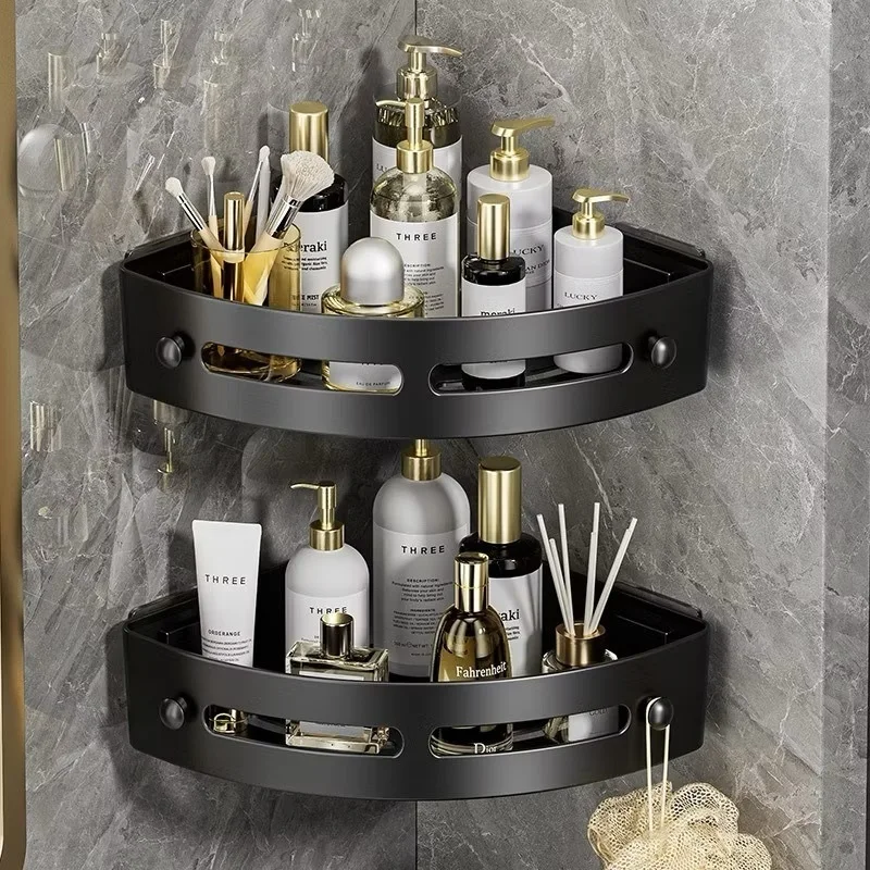 NEU 3/2/1 Stück Selbstklebende Badezimmer-Shampoohalter Duschablage Aufbewahrungsregale Ohne Bohren Eckregal Handtuchhalter Regale Für – Detail 1