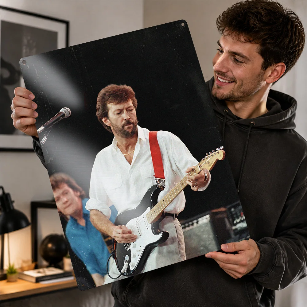 Eric Clapton Performing Aluminum Poster Personalized Metal Sign Alternative Stage Design Wall Art Enhances Entertainment Space