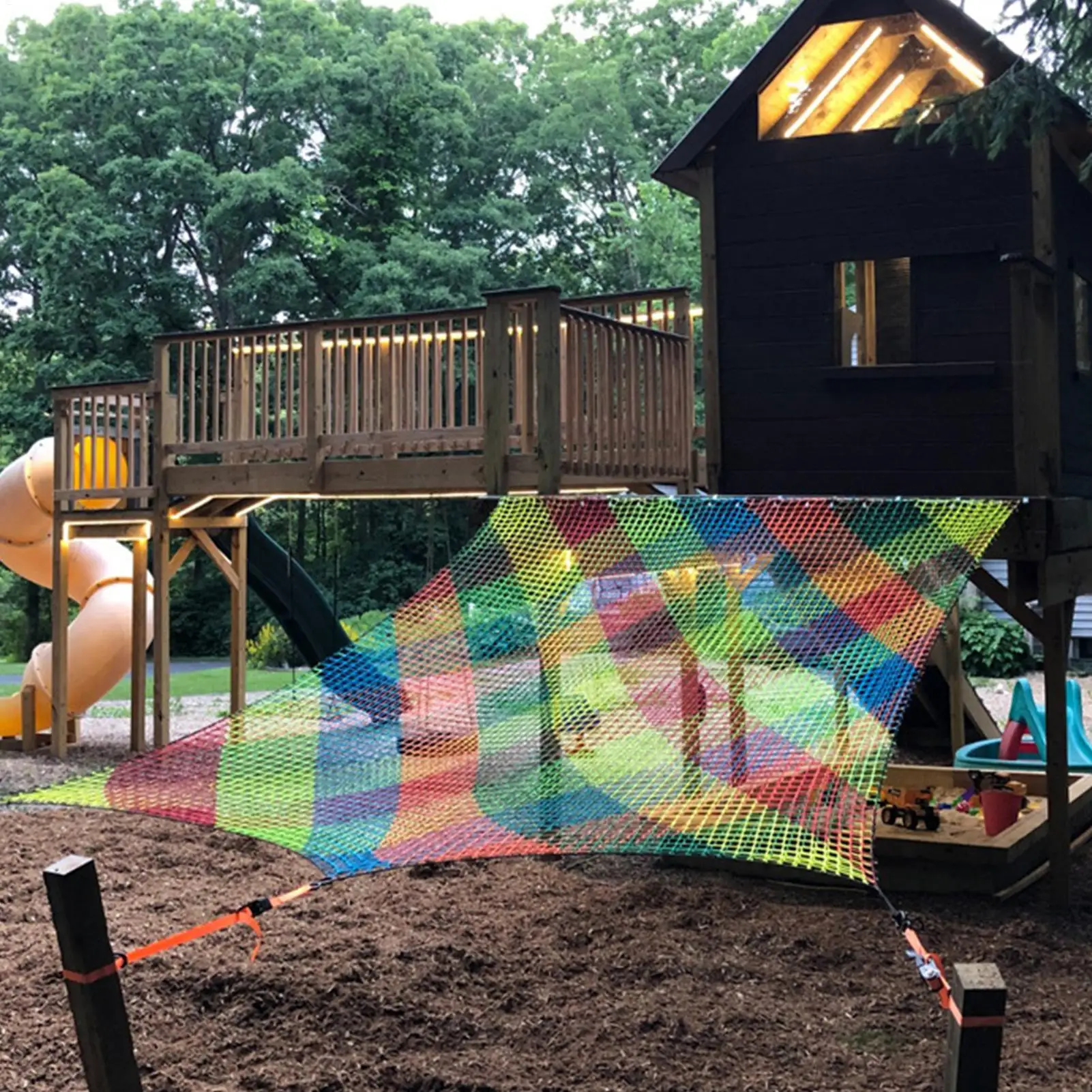 Kids Playground Play Safety Net Outdoor Climbing Cargo Net Children Obstacle Course Double Layer Backyard Anti Fall Saftey Net