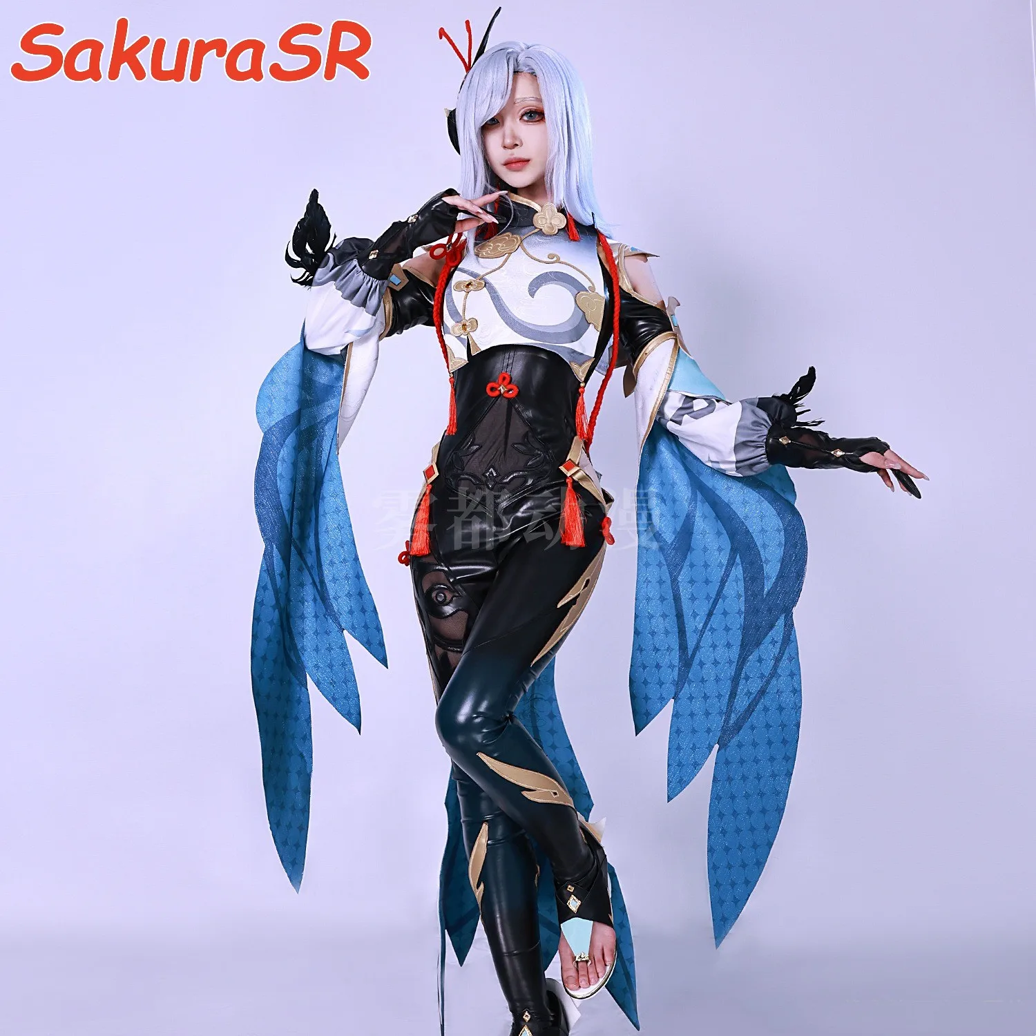 SR Shenhe Cosplay Costume, Genshin Impact Game, Body Sexy, Peruca Sapatos, Natal, Em estoque