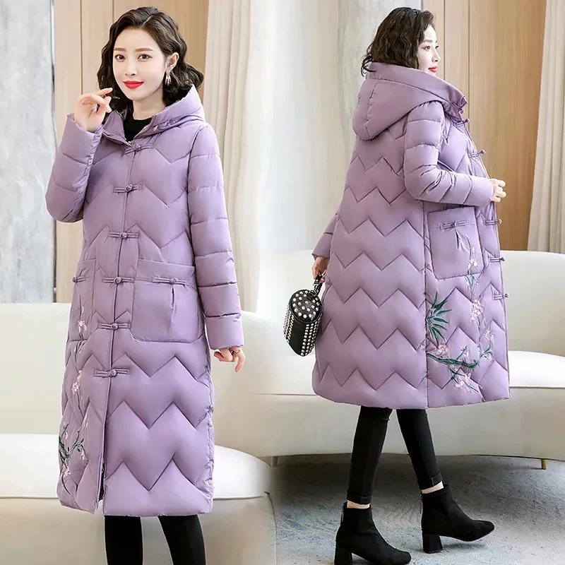 2023 Winter Padded Jacket Thicken Overcoat Parka Down Cotton Coat Women\'s Mid-Length New 2023 Bread Clothes Korean Version Loose