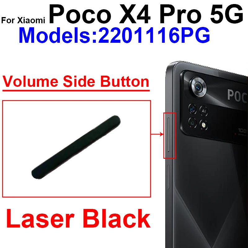 For Xiaomi Poco Pocophone X4 GT X4 Pro M4 M4Pro 5G Power Voume Side Button Volume Audio Control Side Key Buttons Parts