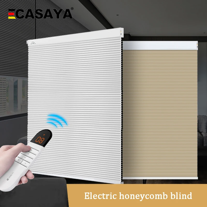 

New Arrival Motorized honeycomb blinds Daylight and Blackout Nonwoven fabric Electric Cellular Shades Custom Size