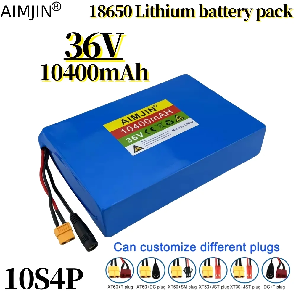 

18650 36V Battery 10400mAh 10S4P battery pack 36V 10.4Ah Scooter Battery with BMS+charger