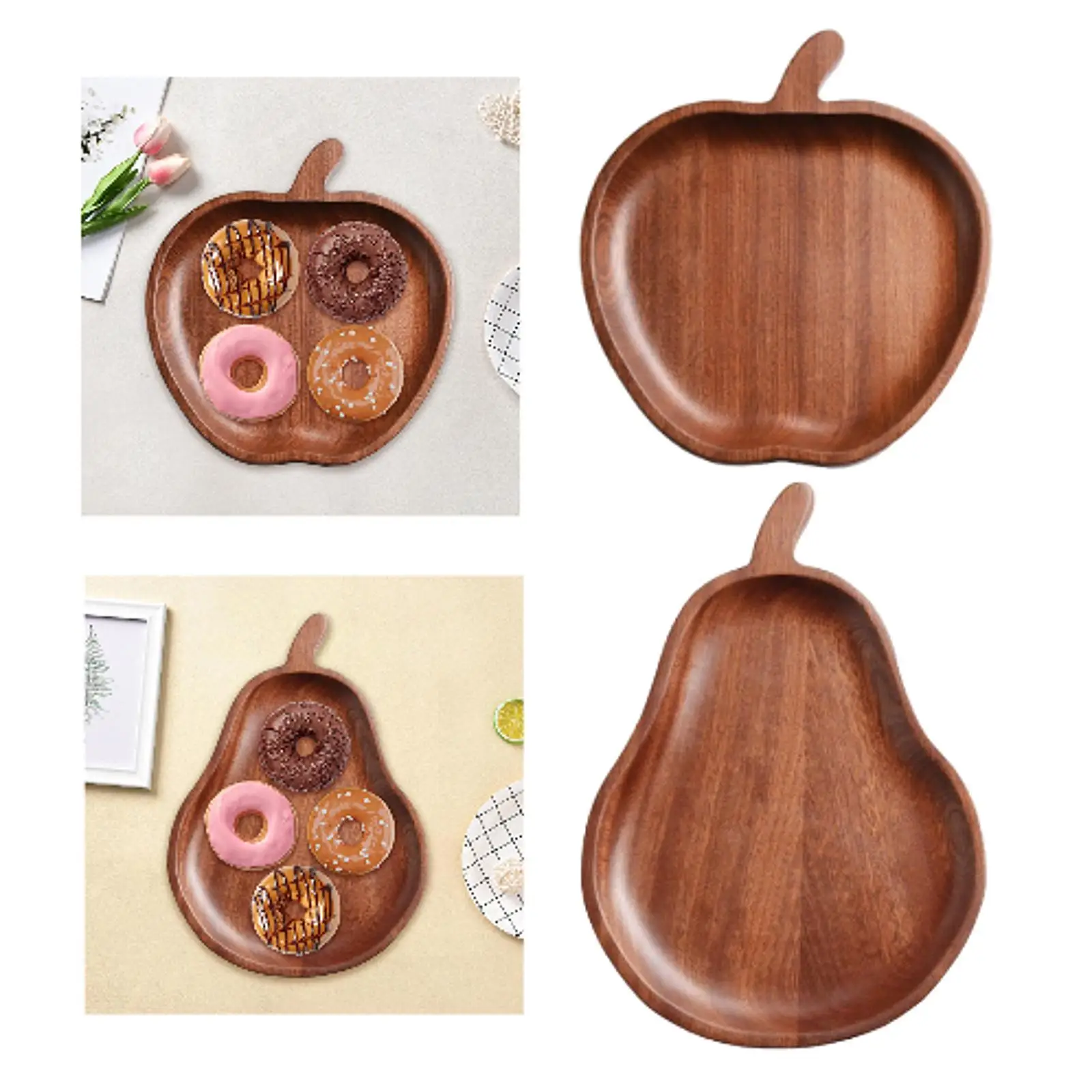 Wood Dish Serving Board Wooden Plate for Dessert Displays Salads Centerpiece