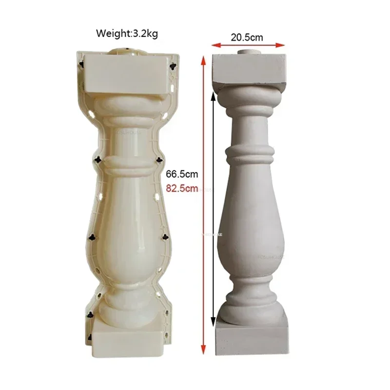 Modern Balcony Vase Column Fence Molds Home Garden Railing Building Creative Stair Handrail Roman Column Cement Railing Mold