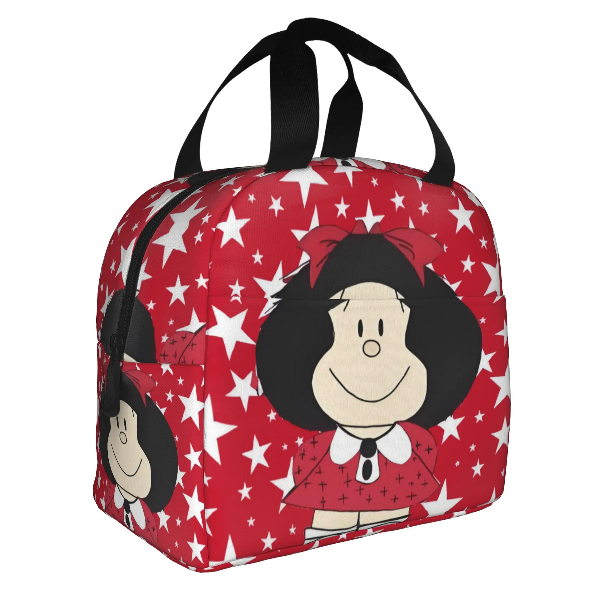 M-Mafaldas Insulated Lunch Bag for Women Resuable Classical Comic Thermal Cooler Lunch Box Beach Camping Travel