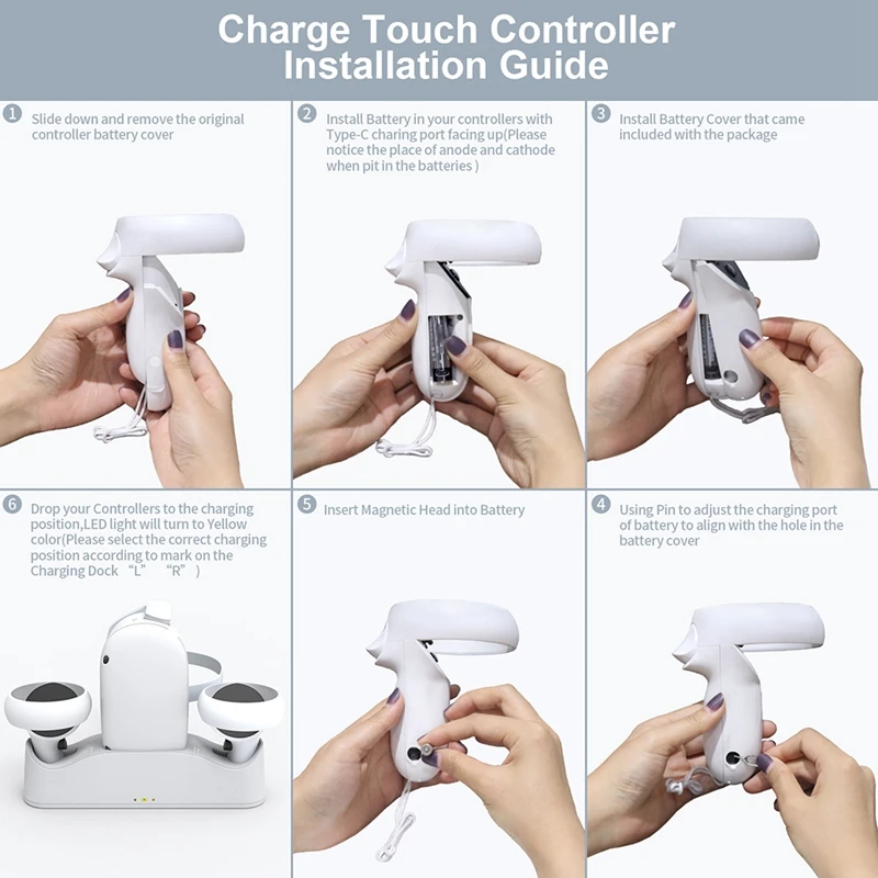 For Oculus Quest 2 Controllers Charging Dock VR Headset Display Stand And Controller VR Cradle Charger Accessories