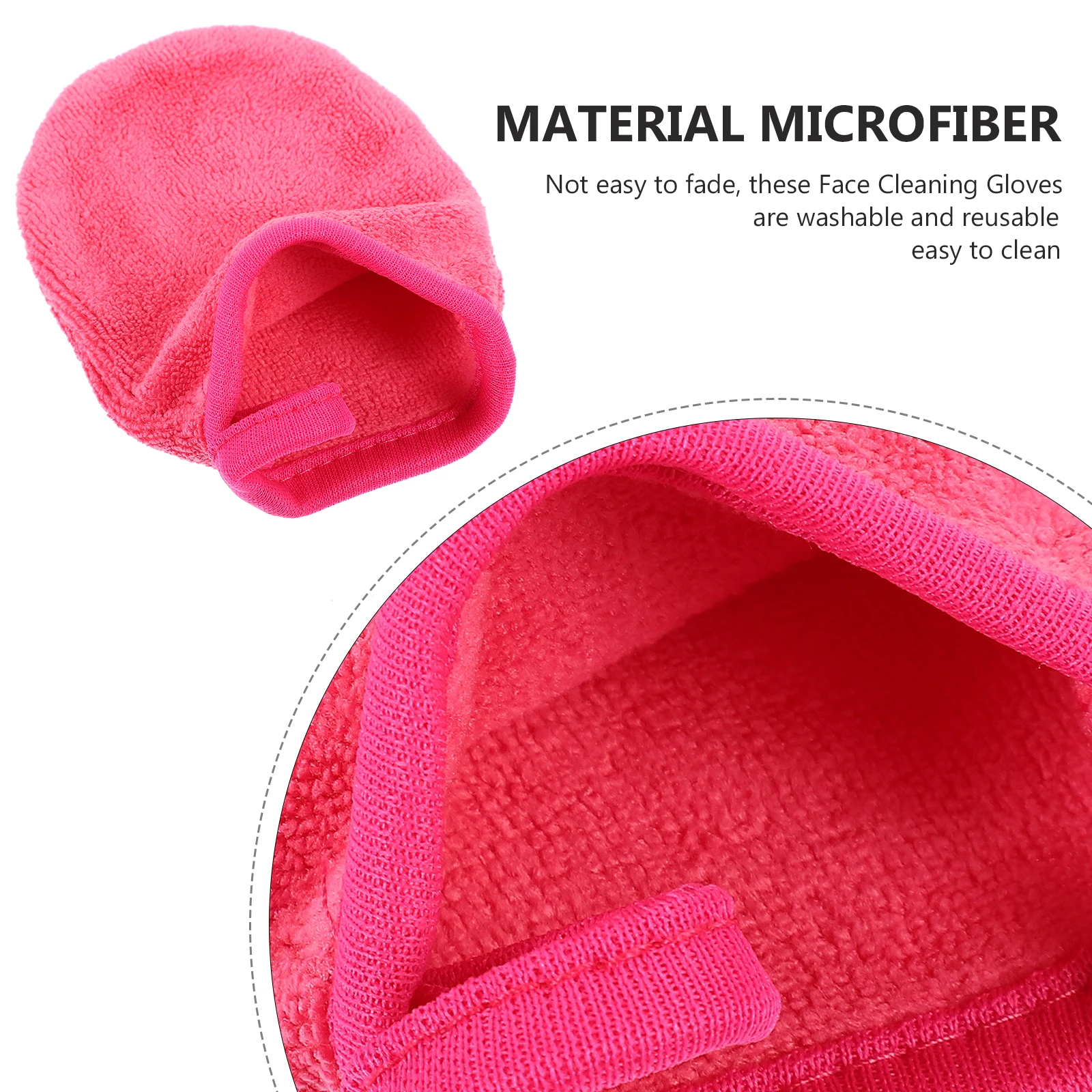 

4pcs Face Cleaning Gloves Microfiber Reusable Makeup Remover Cloths Washing Mitts For Eye Area Durable Practical Hygienic Design