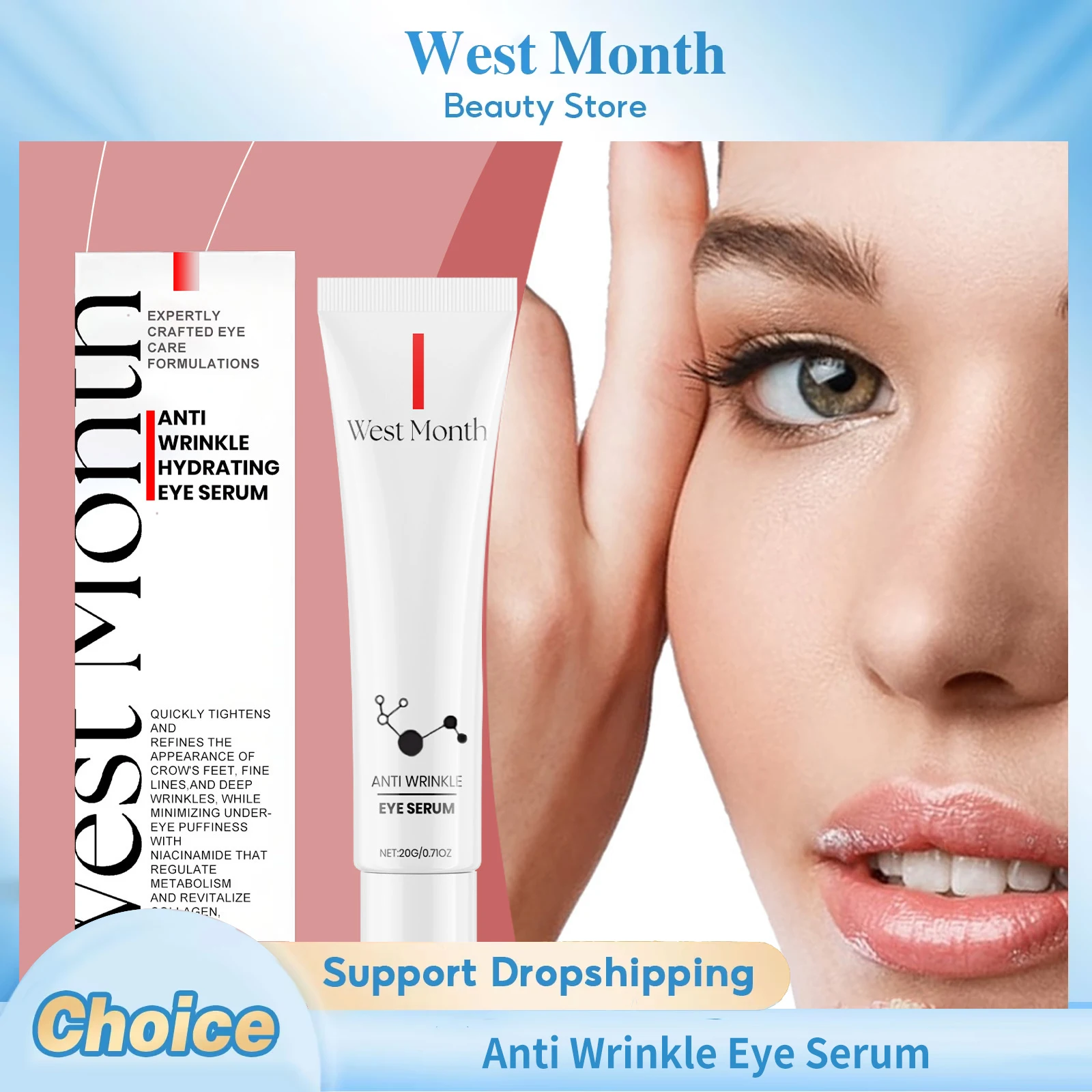 

Anti Wrinkle Eye Serum Anti Puffiness Fade Dark Circles Reduce Fine Lines Brightening Deep Moisturizing Smooth Firming Eye Serum