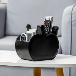Desktop Pu Leather Organizer Remote Control Phone And Tv Holder Desk Storage Box Cosmetics Brush Storage Holder Organizations