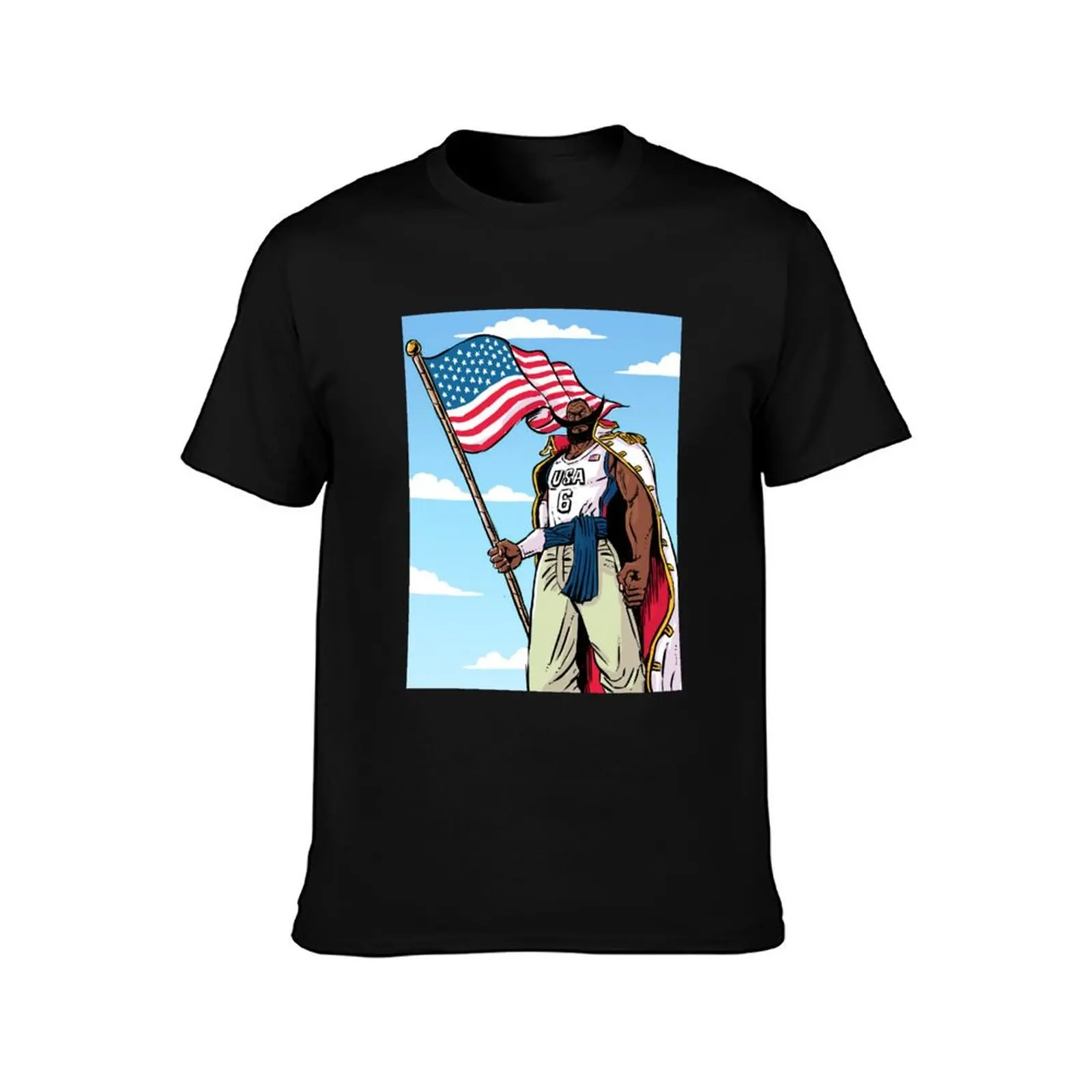 Flag Bearer. T-Shirt Non-Shrink Basic Cotton T-Shirt
