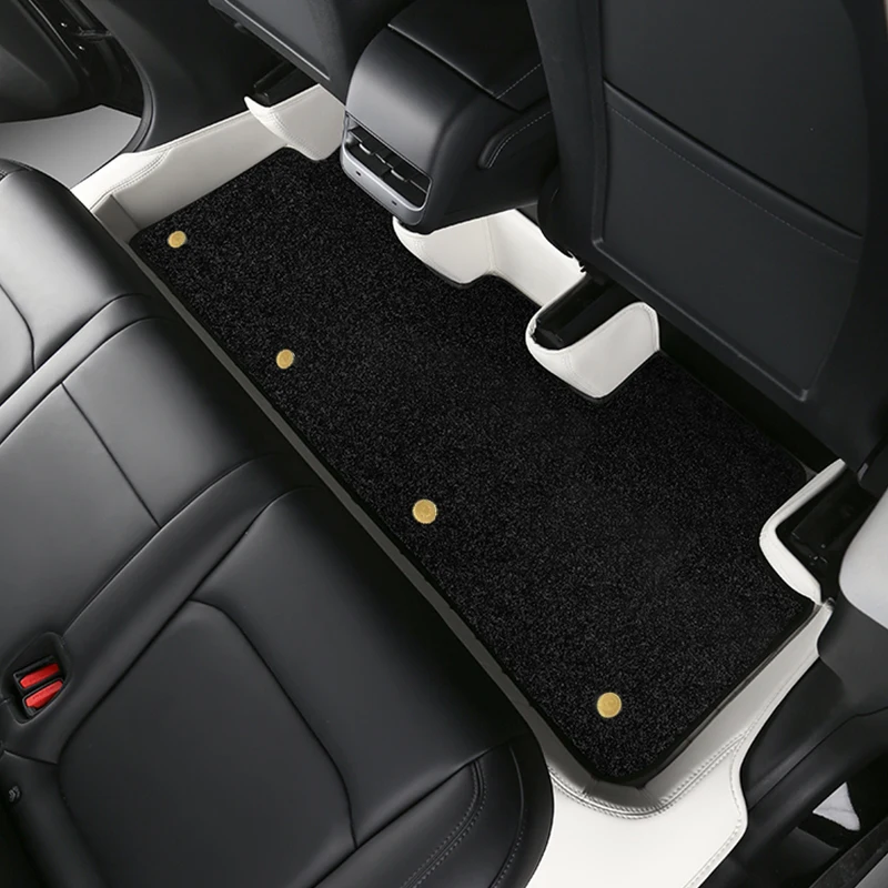 Tesla Model Y Custom Fit Auto-accessoires Vloermat interieur koeienhuid voor Tesla Model Y dubbele lagen voor voor-en achterbank