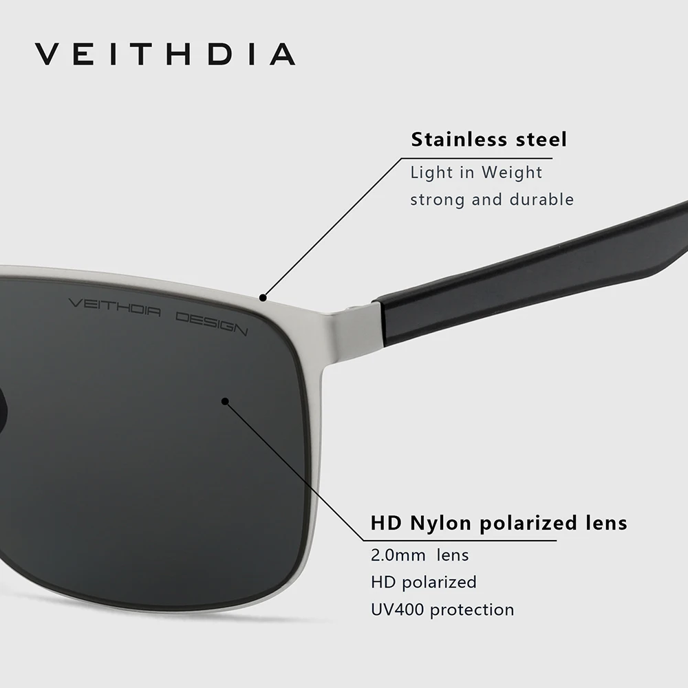 VEITHDIA Brand Polarized Protective Goggles Men\'s Outdoor Sport Driving Sunglasses UV400 Anti-glare Glasses for Male FH82450