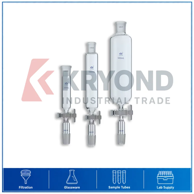 Borosilicate Glass Separatory Funnel Cylindrical Funnel with Stopcock Laboratory Extraction 25ml 50ml 100ml 250ml 500ml 1000ml