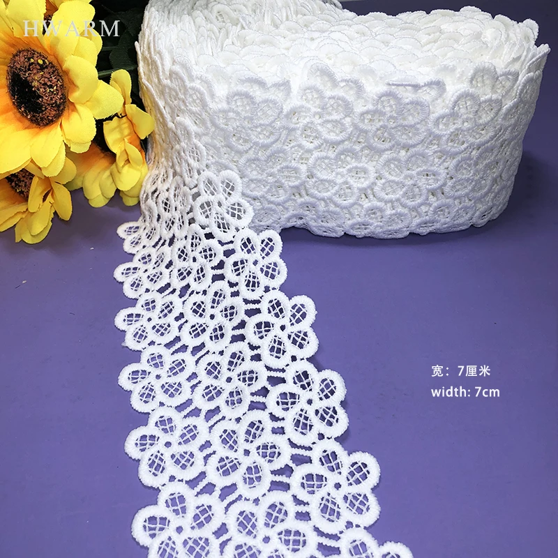 Non Elastic Embroidery Lace Fabric Ribbon 10yard Diy New Unilateral Water-Soluble Milk Silk Sewing Trim Bar Code Skirt Clothing