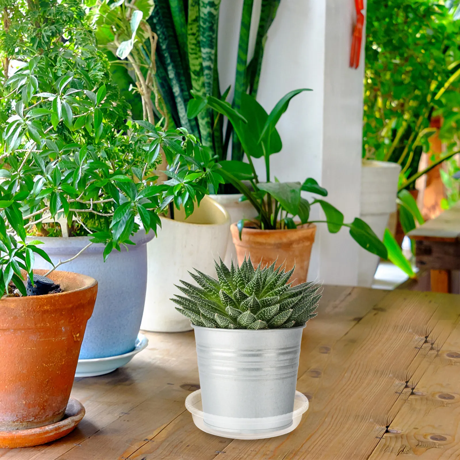 

30 шт. пластиковых поддонов для цветочных горшков, сверхпрочные, устойчивые к солнечному воздействию и старению, легко моются, для использования в помещении и на улице