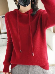 Fashion Basic Autumn Winter Merino Wool Sweater Cashmere Pullover Hoodies Solid Color Soft Long Sleeve Basic Clothing Tops