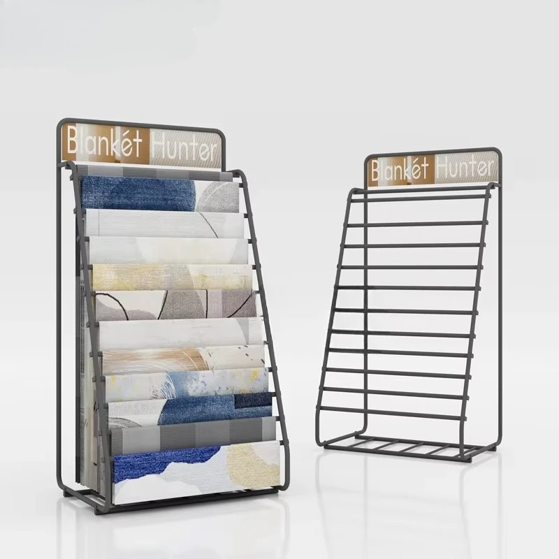 &c High Quality Customized Luxury Showroom Metal Flooring Eco-Friendly Sliding Shelves Hanging Display Roll Rack Stand