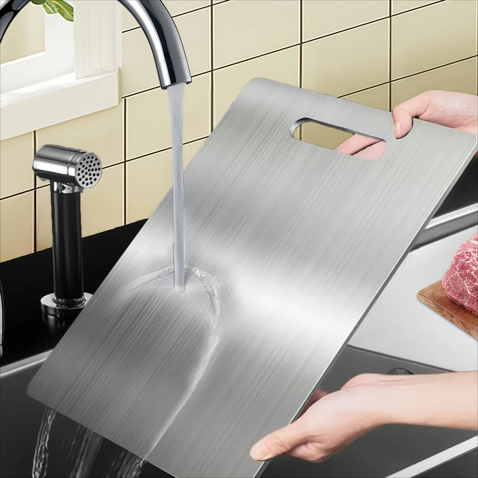 Cutting Boards for Kitchen Thickened Double Sided Food Grade Portable Fruit Meat Chopping Cutting Board Durable Reusable Safe