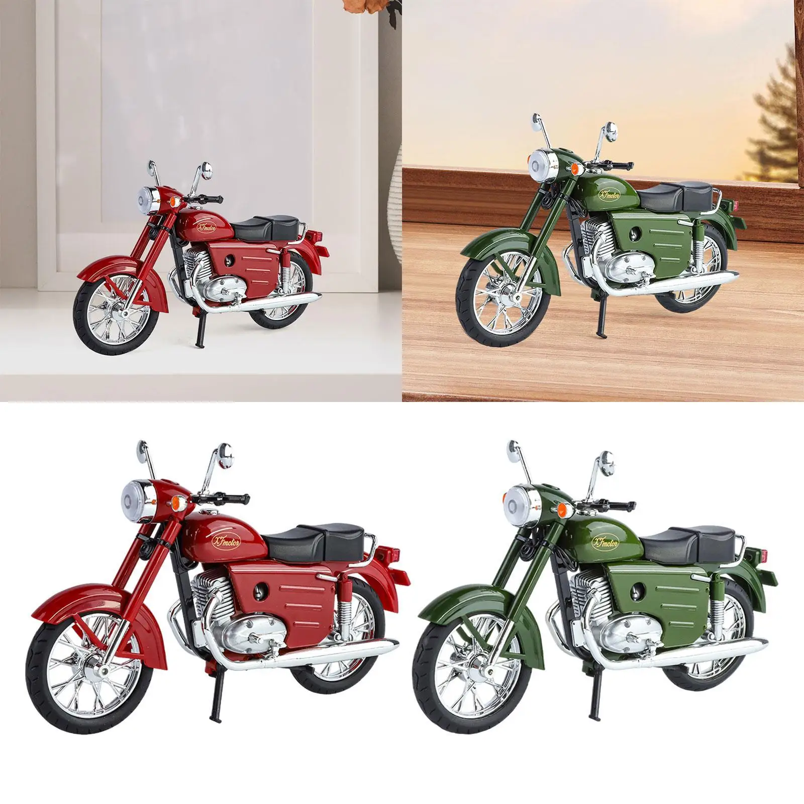 1:10 skala grafika wystrój Vintage symulacja Model motocykla figurka motocykla ozdoba na biurko dla dorosłych syn chłopcy tata Hotel