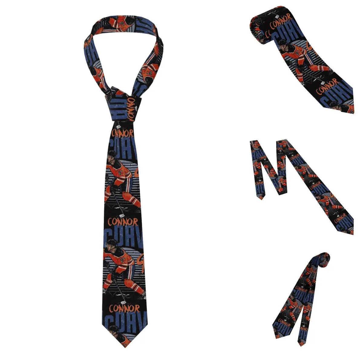Connor McDavid 97 For Edmonton Oilers Fans Necktie for Men Silk Polyester  cm Neck Ties Wedding Business Tie Casual Gravatas