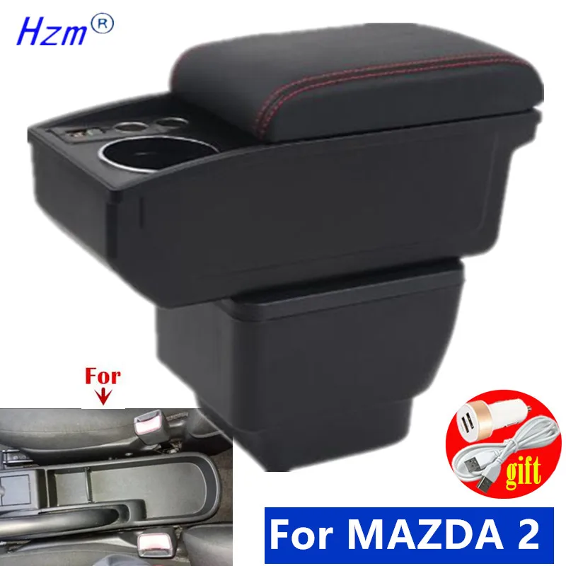 Für MAZDA 2 Armlehne box Für Mazda 2 Demio Auto Armlehne lagerung box Innen Gewidmet Retrofit Teile auto zubehör
