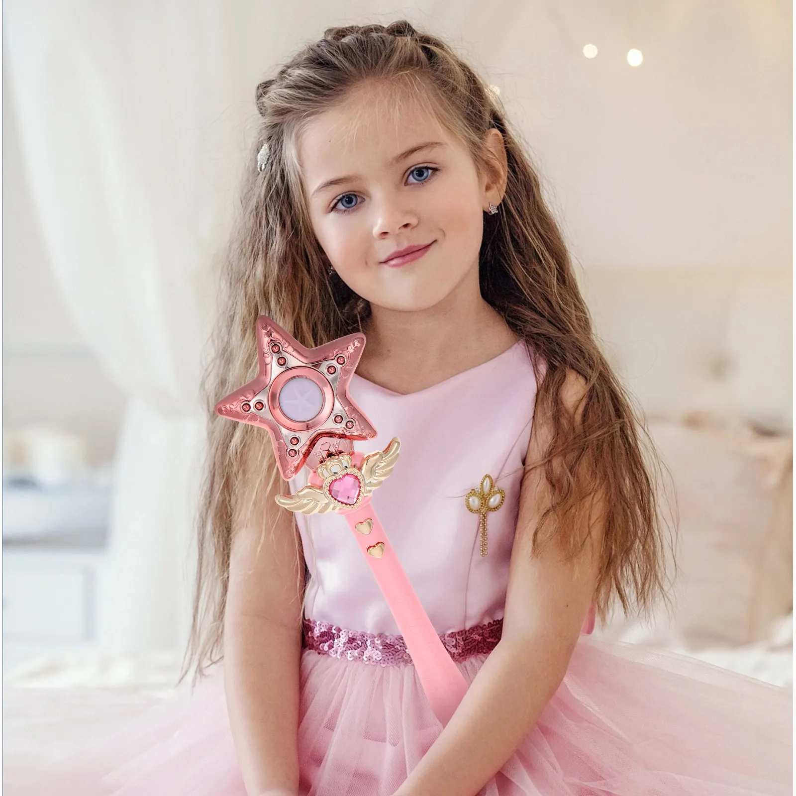 

Light Up Star Fairy Wand for Kids Girls LED Music Wand with Enchanting Lights Sound Perfect for Princess Parties Dress Up Role