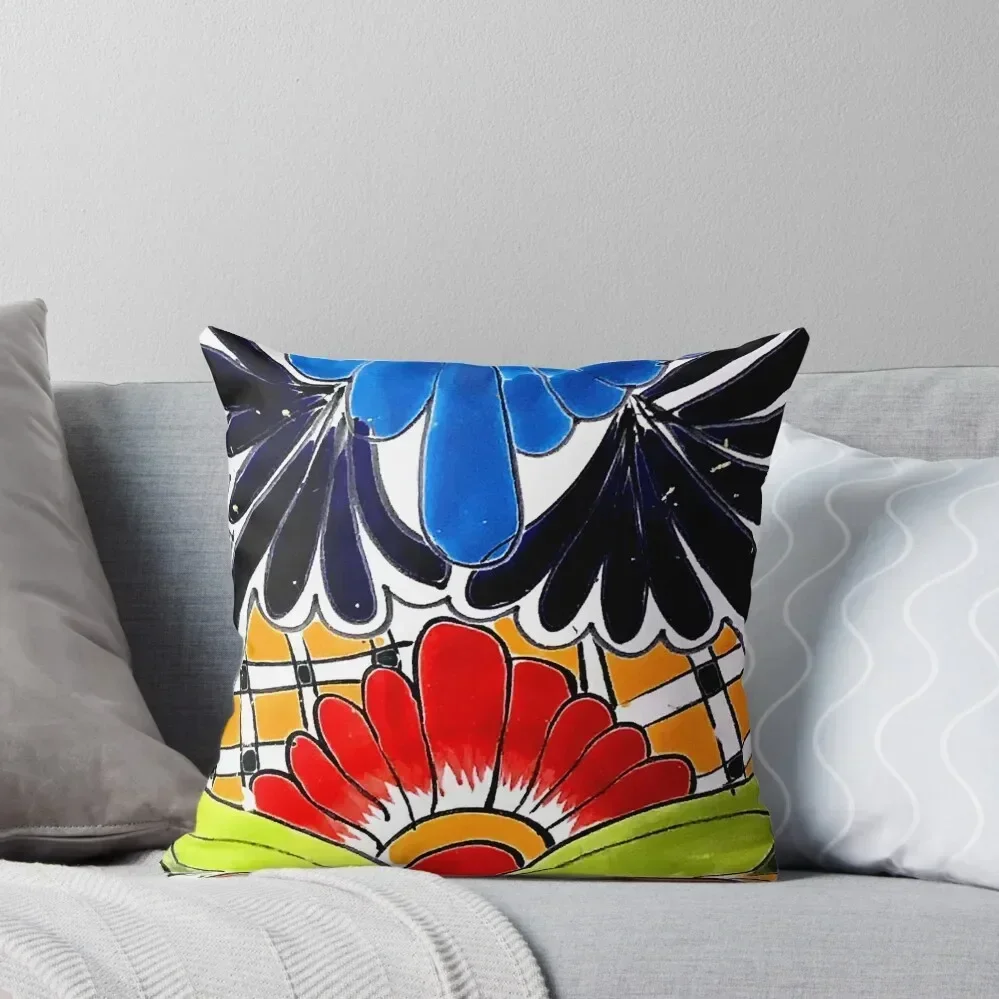 

Blue and Red Talavera Throw Pillow Cushions For Children luxury covers pillows decor home pillow