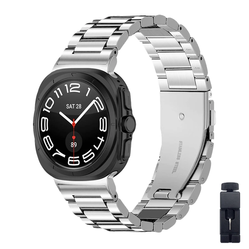 No Gap Metal Stainless Steel Band for Samsung Galaxy Watch Ultra One Click Attachment Strap for  Samsung Galaxy Watch Ultra 47mm