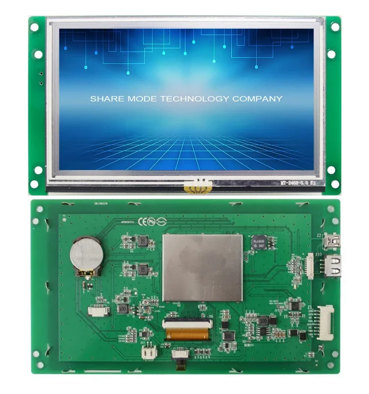 HMI 7 pouces contrôlé par MCU avec programme de code C et logiciel pour fabriquer des UI