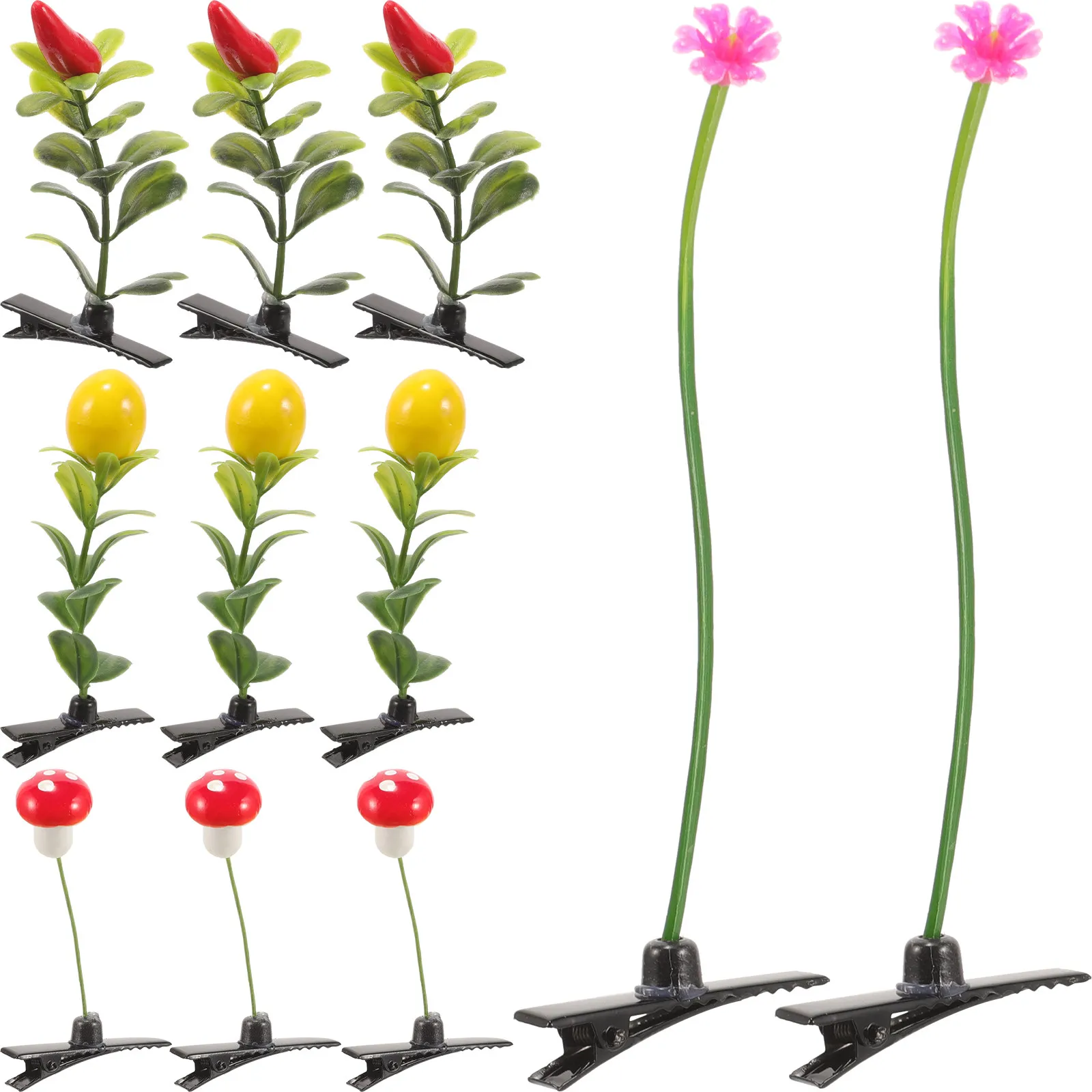 30Pcs Simulation Plant Hair Clips Grass Bean Small Delicate Hairpins Comfortable No Pressure Hair Decor for
