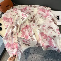 Lurex Glitter inchiostro pittura floreale frangia scialle di viscosa sciarpa signora di alta qualità avvolgere Pashmina stola Bufandas Hijab musulmano Sjaal