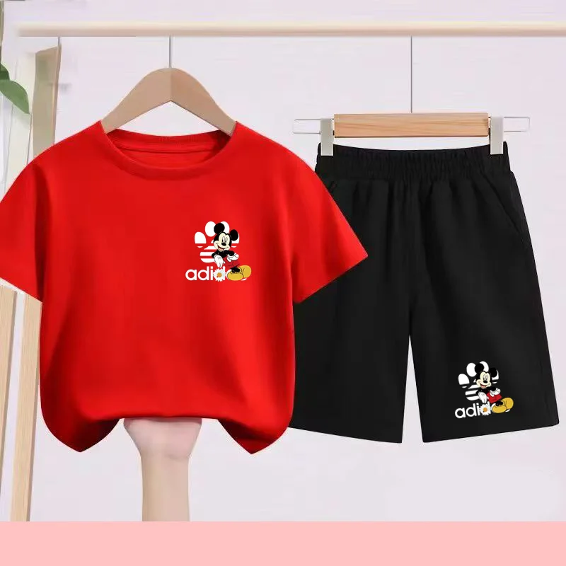 

Children's Sportswear Set-Disney Brand T-shirt+shorts.Made of Breathable and Quick-drying Fabric,suitable for Children Aged3to13