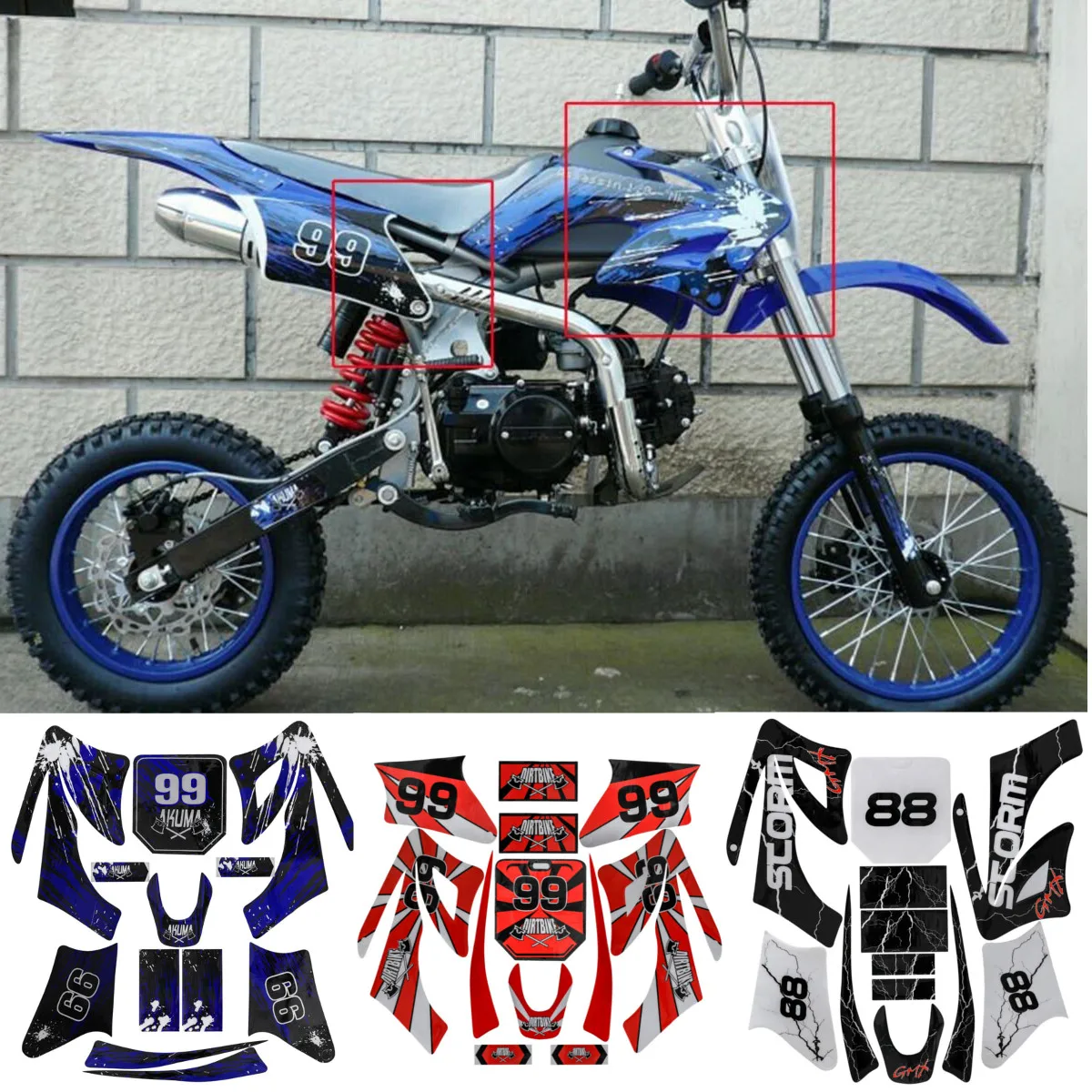 Motorcycle Stickers Decals Graphics Kit For Apollo Orion Plastics Atomik Dirt Pit Bike Racing