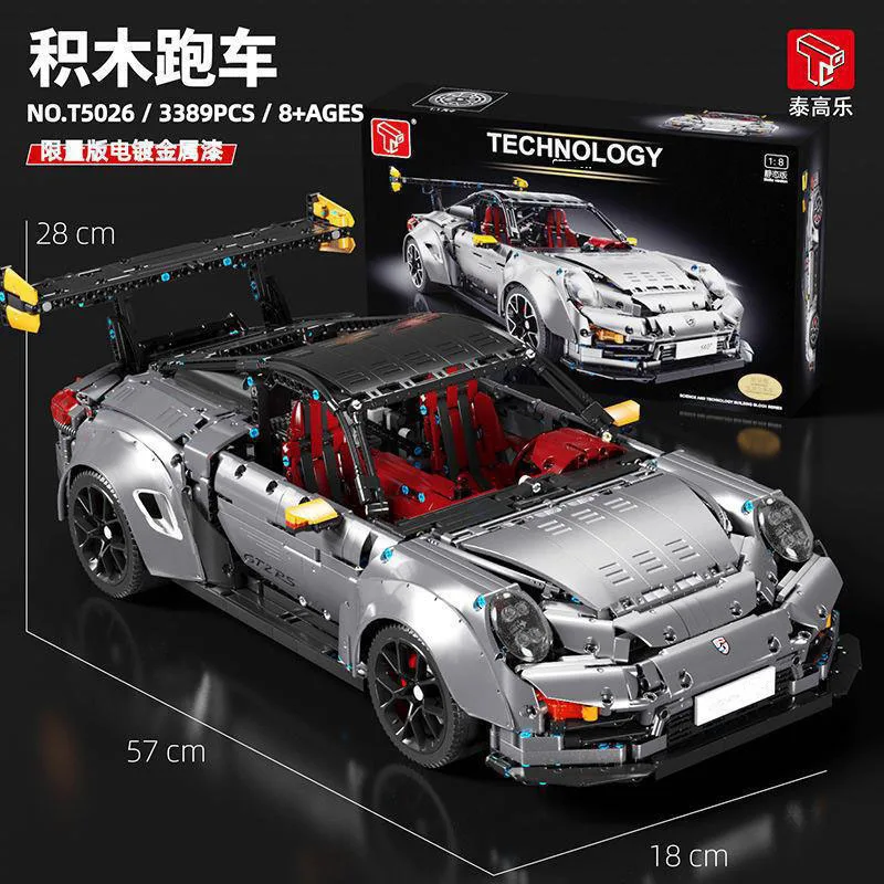 TGL T5026 Technical Super Sports Car 1:8 Model City Racing Series DIY Creative Toys Building Blocks Gift For Boys 3389Pcs