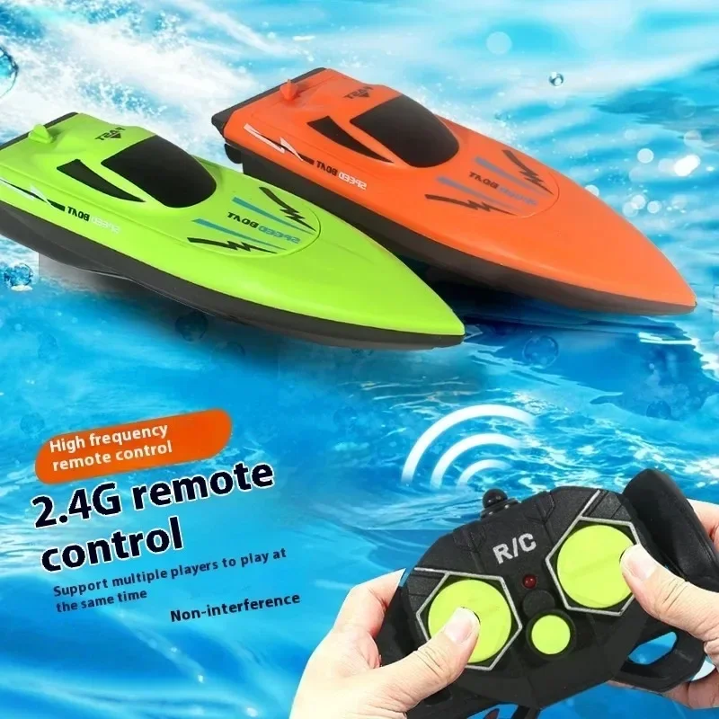 Barco de Control Remoto para Niños, 2.4G, Juguete Acuático Ligero, Lancha Rápida RC, Modelo con Doble Hélice, Juguetes Eléctricos para Piscina