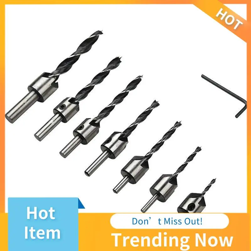 

23Piece Center Punching Three-Pointed Woodworking Drill Wood Plug Cutter Silver&Black&Gold