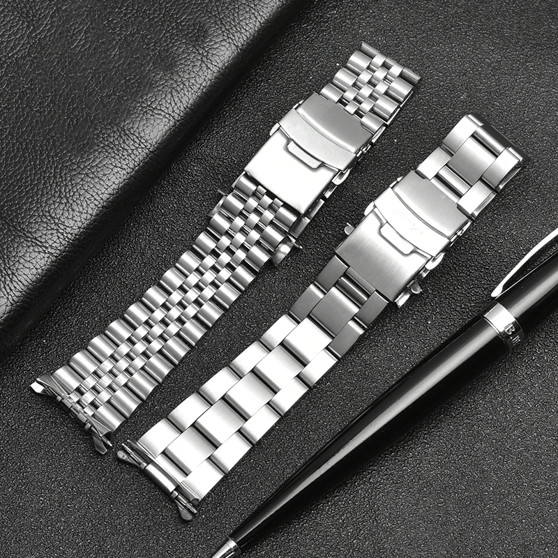 For Seiko Stainless Steel Band Skx007 Skx009 SRPD63K1 Skx173/175/A35 20mm 22mm Strap Srpd Jubilee Curved Bracelet Accessories