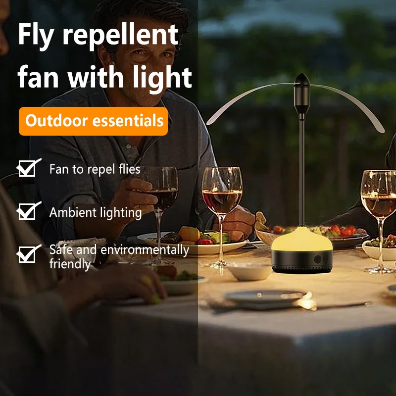 Portable Hanging Mosquito Repellent Fan Lamp Multi Angle Adjustable Insect Bug Repellent Device For Outdoor Camping Home Kitchen - view 5