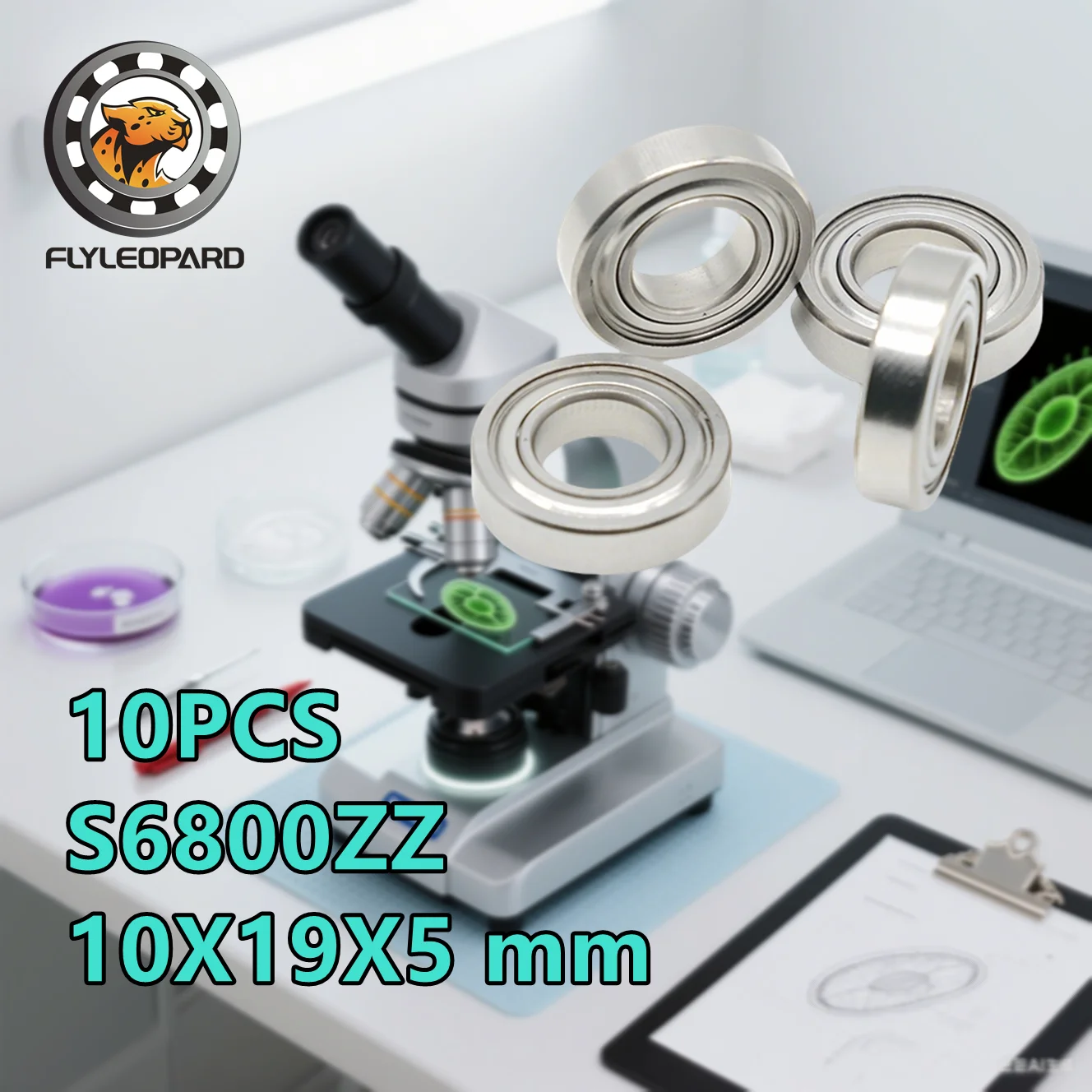 

10 шт. S6800ZZ подшипник 10X19X5 мм S6800ZZ 6800 440C нержавеющая сталь S6800ZZ шарикоподшипники