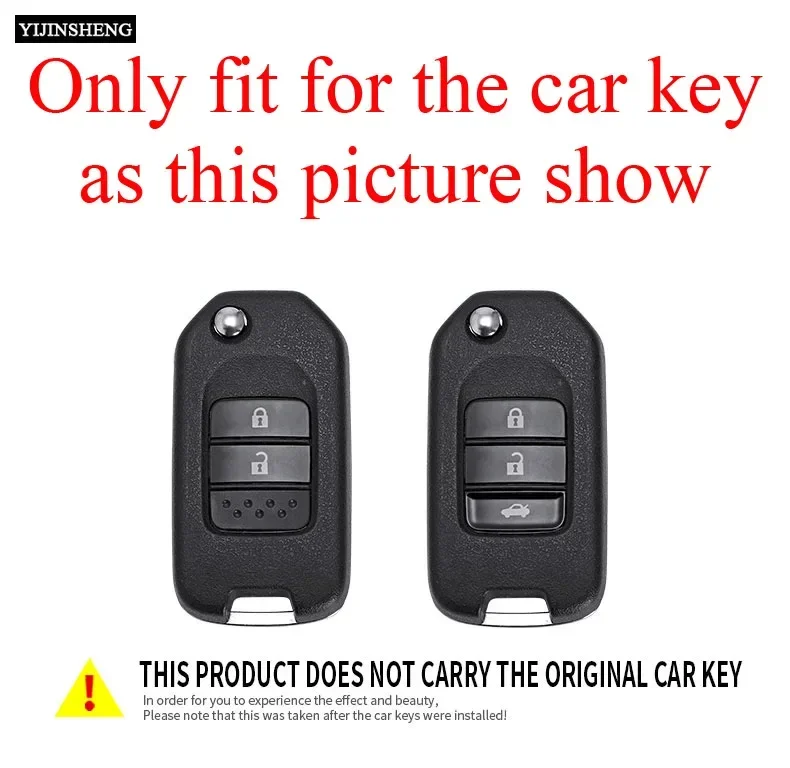 2 3 Buttons Zinc Alloy + Leather Car Key Case Cover For Honda Civic Accord City CR-V Jazz XR-V Vezel HR-V FRV Spirior JADE