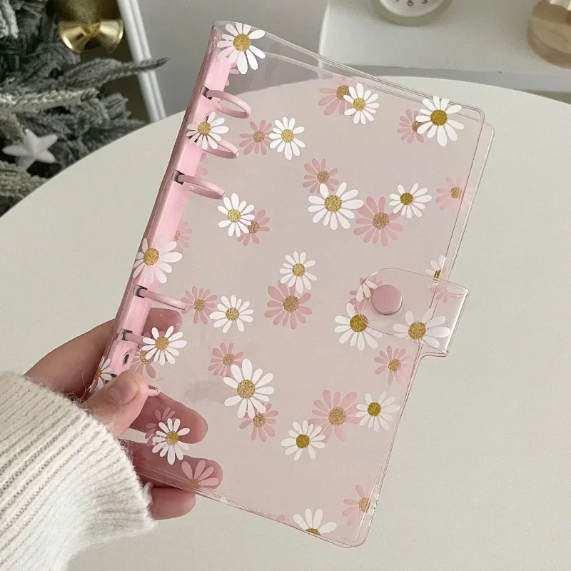 2024 New A5 A6 Daisy Notebook Cover Planner Binder Clip Korean Stationery Journal Sketchbook Notebook Acessórios School Supplies