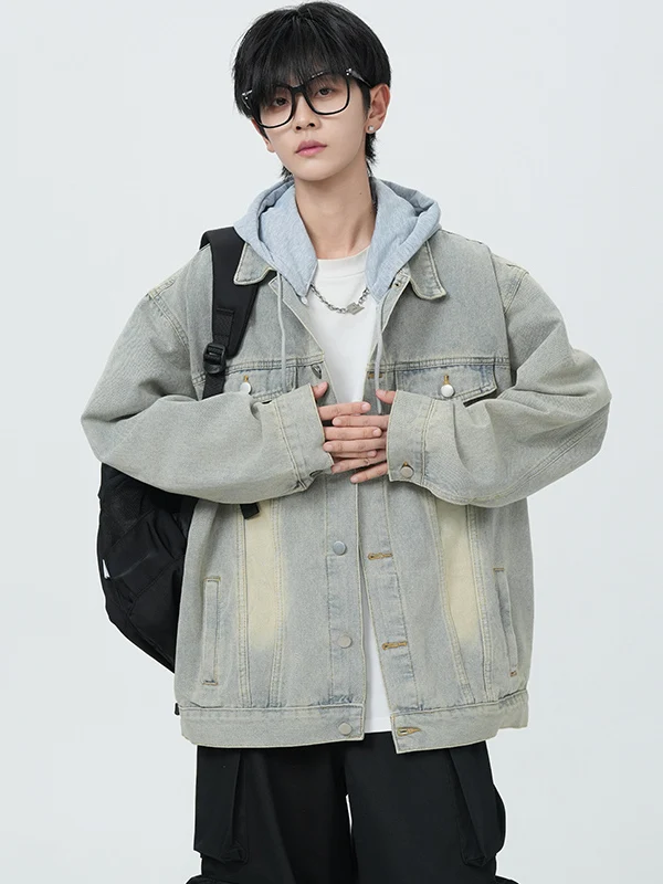

Ретро джинсовая куртка свободного кроя в стиле Гонконг, повседневная верхняя одежда для мужчин и женщин, молодежная, на весну, осень, зиму