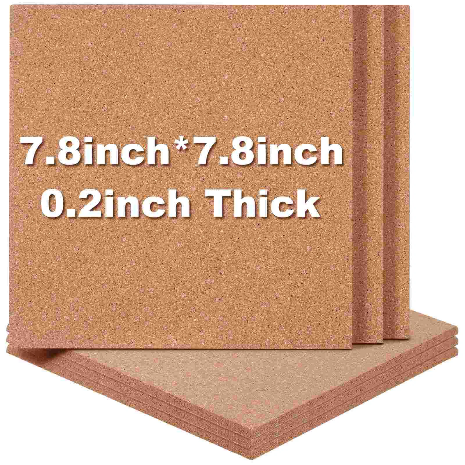 6 Pcs Message Board Cork Office Corkboard Self Adhesive Thick Tiles White Bulletin