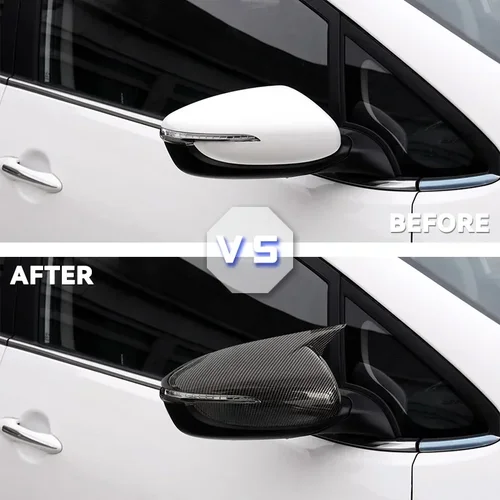 Imagen 2 del producto Para KIA K3 Cerato Forte Ceed 2 2013-2018 cubierta de espejo lateral de coche tapa de ala puerta Exterior vista trasera funda embellecedora pegatina de fibra de carbono