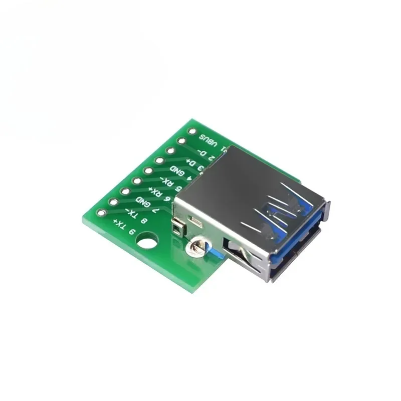 Mini USB A Macho para USB 2.0, 3.0 A Fêmea, Interface de Conector B, 2.54mm DIP PCB Converter, Adaptador Breakout, 5Pcs