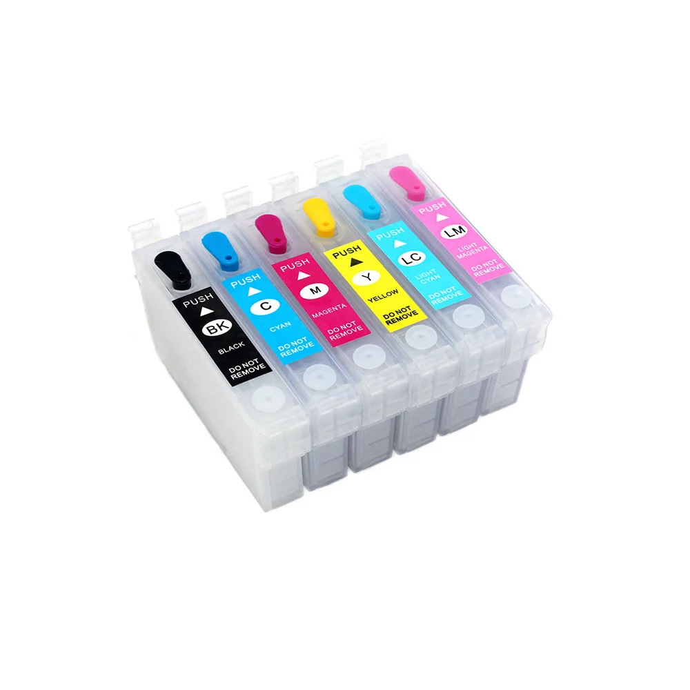 Vilaxh T0821 - T0826 Refillable Ink Cartridge For Epson T0821N Stylus R270 R390 TX650 T50 T59 RX590 TX700W TX800W TX720 TX700